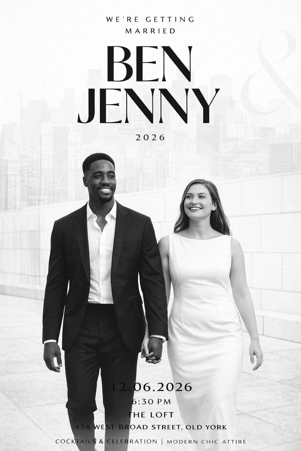 Contemporary Typography Wedding