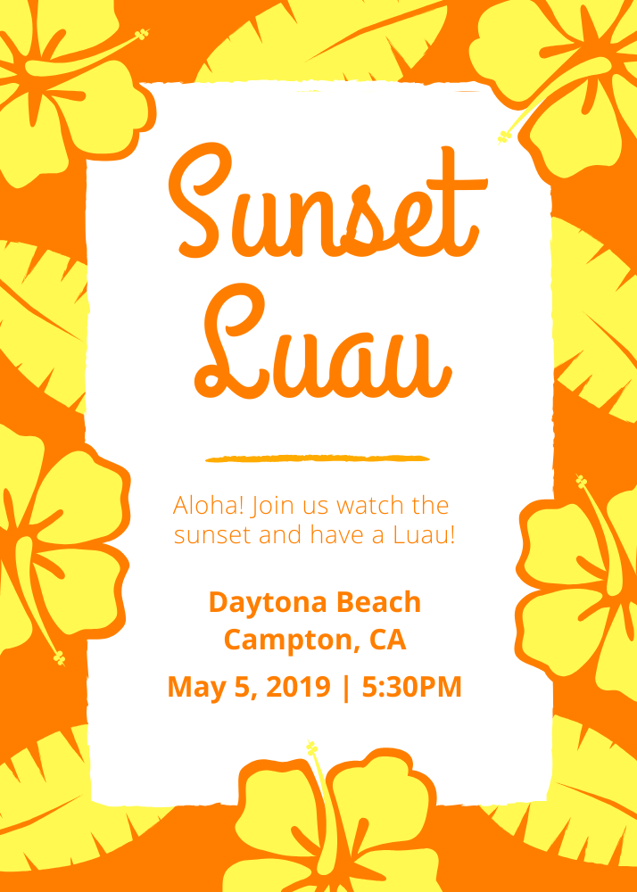 Luau invitation designed in Canva