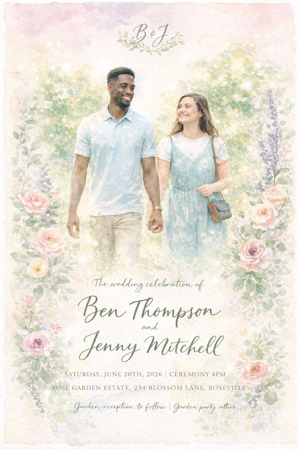 Handwritten Watercolor Wedding