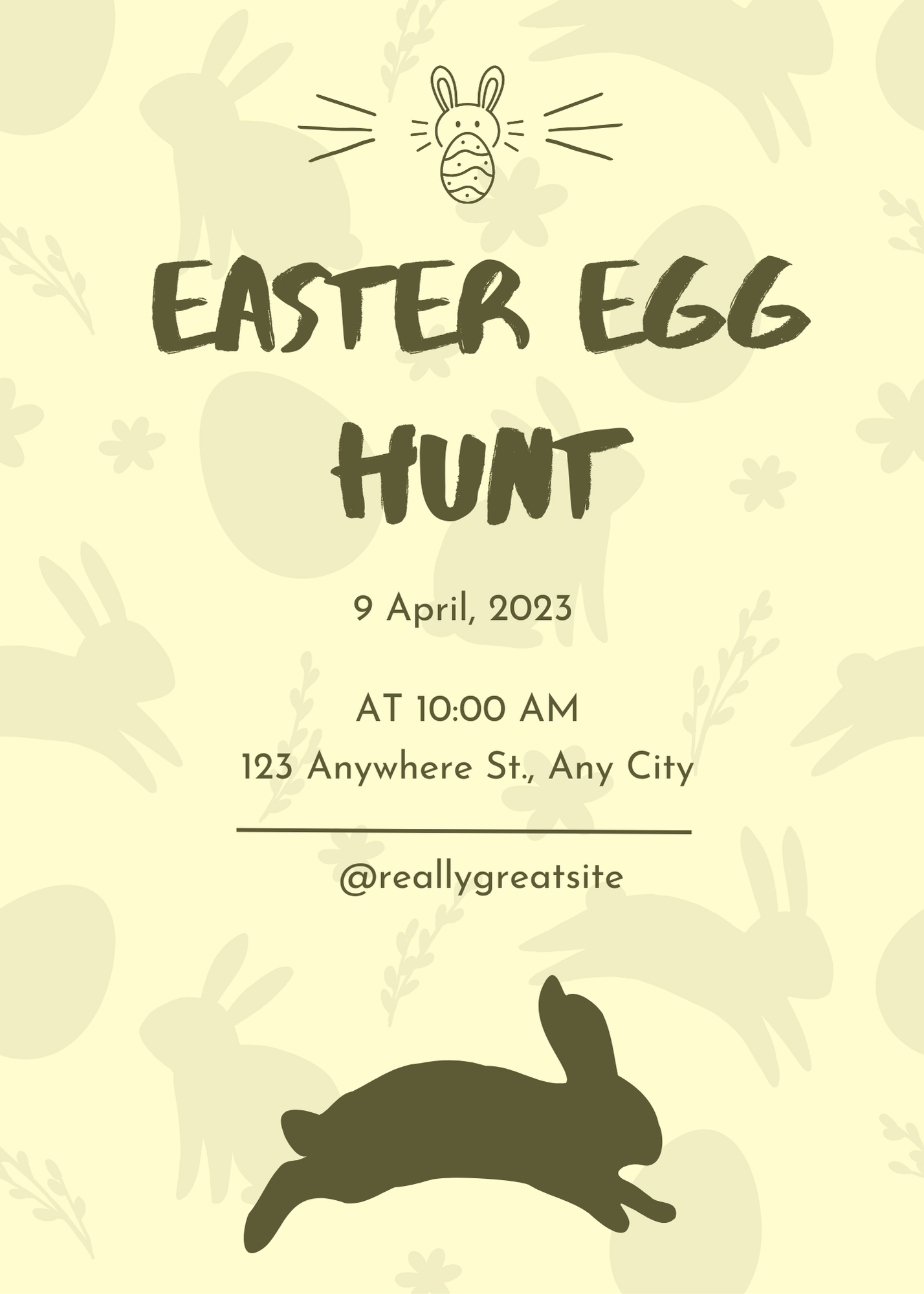 Easter invitation designed in Canva