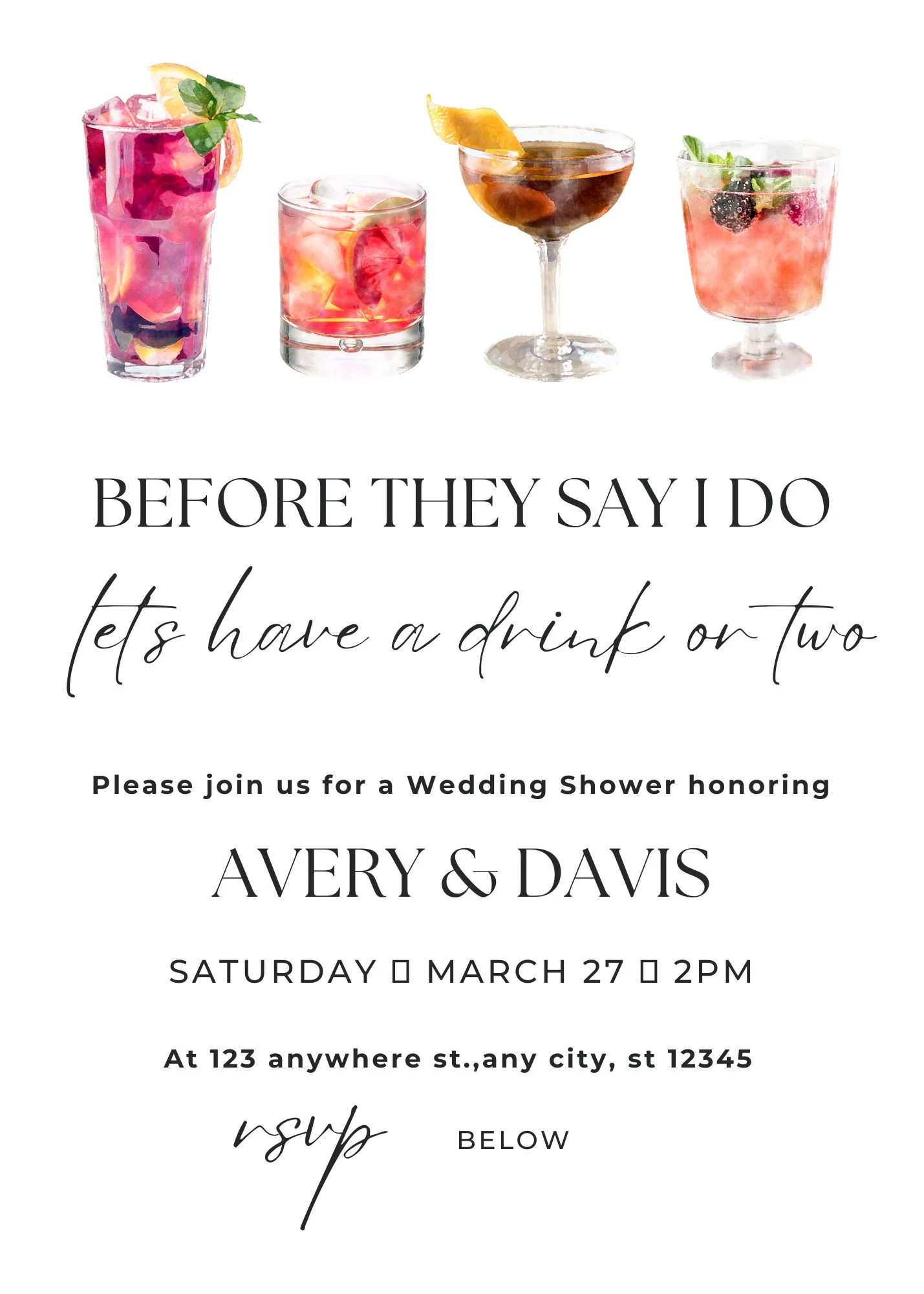 Couples shower invitation designed in Canva