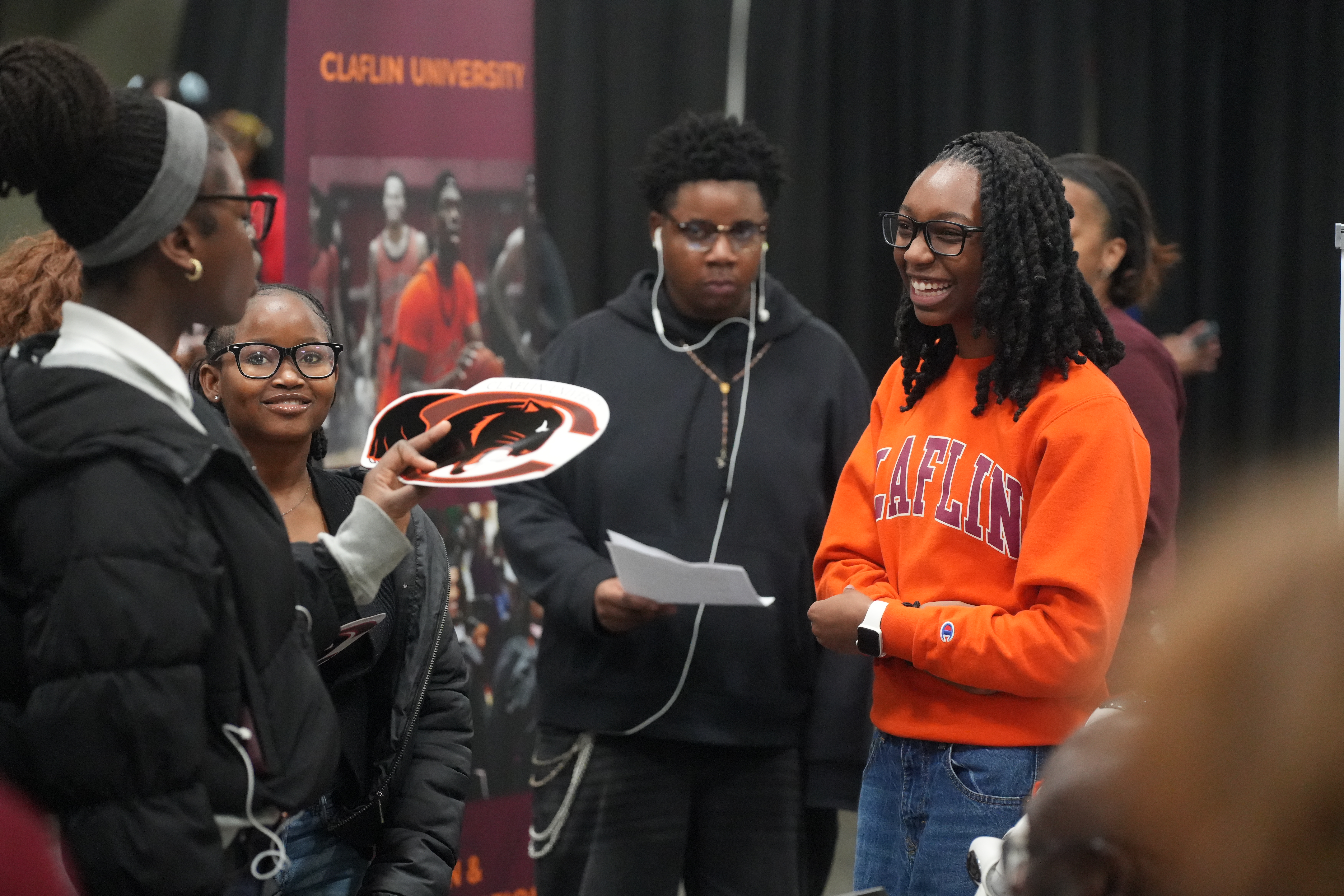 Students gathered at a Claflin University event