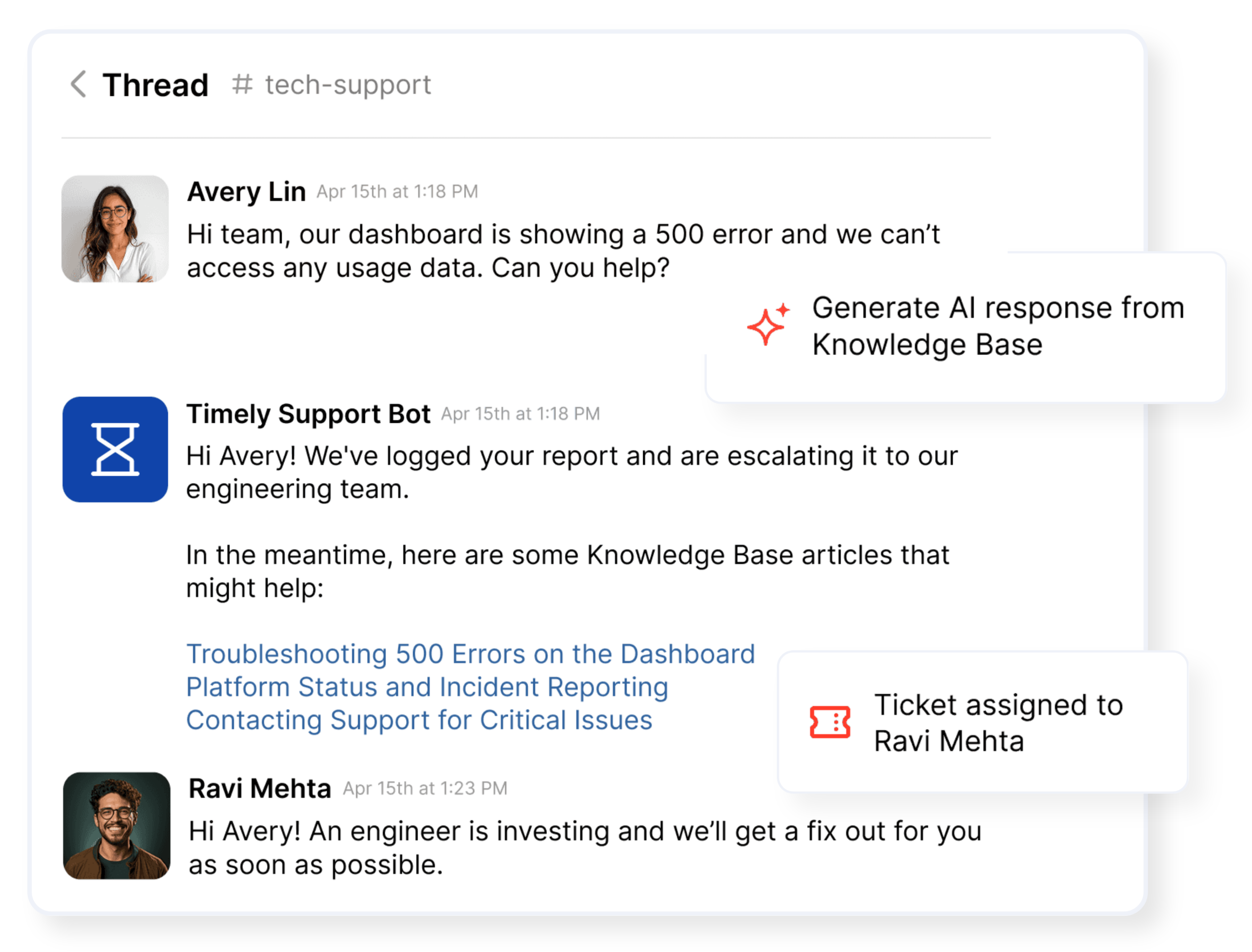 Unthread customer support in Slack