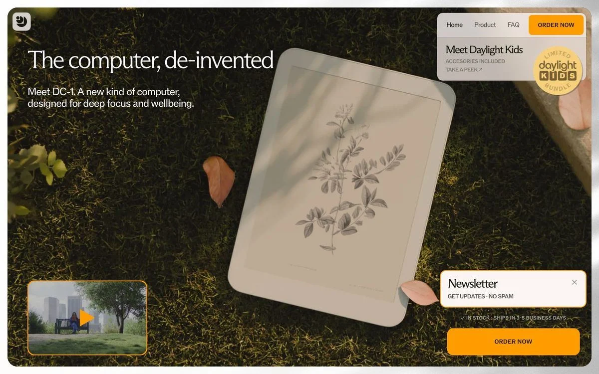 Daylight one-page website