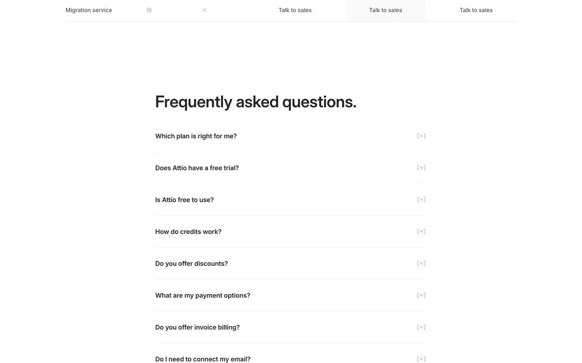 Attio pricing FAQ