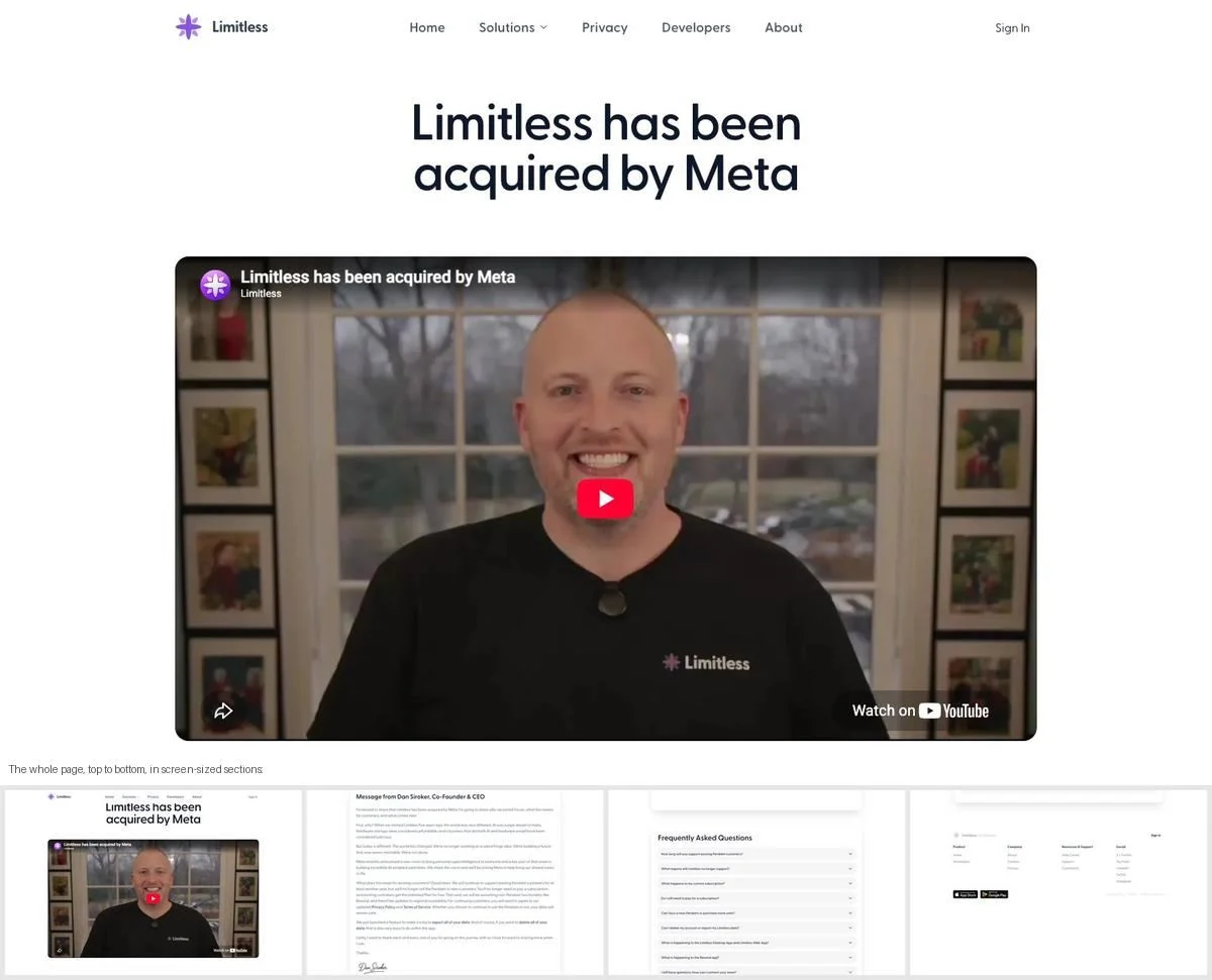 Limitless one-page website