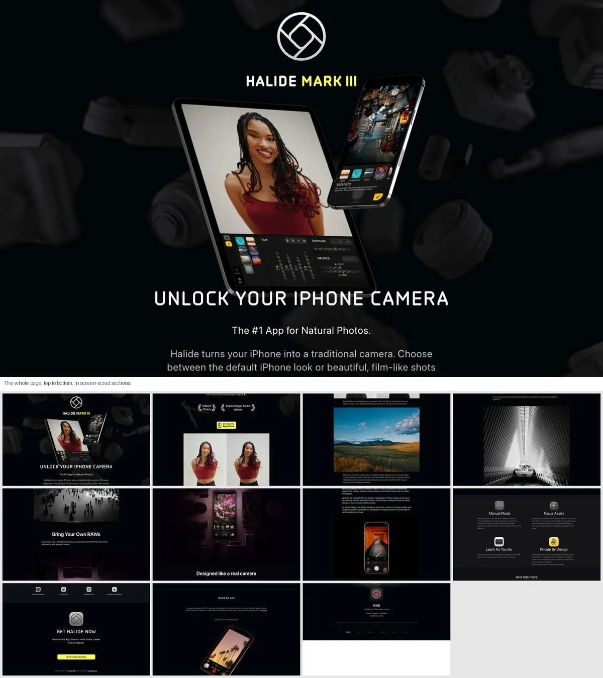 Halide one-page website