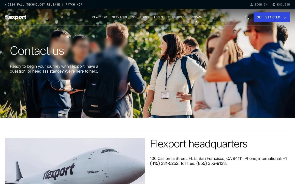 Flexport contact page