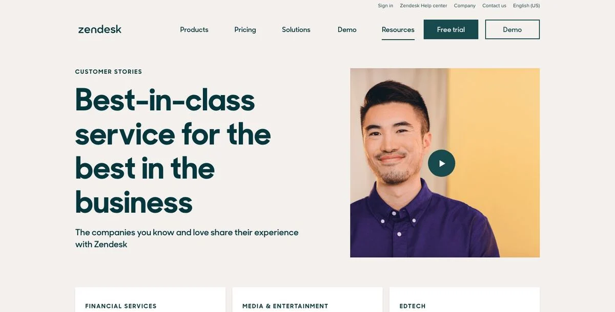 Zendesk customer stories by industry