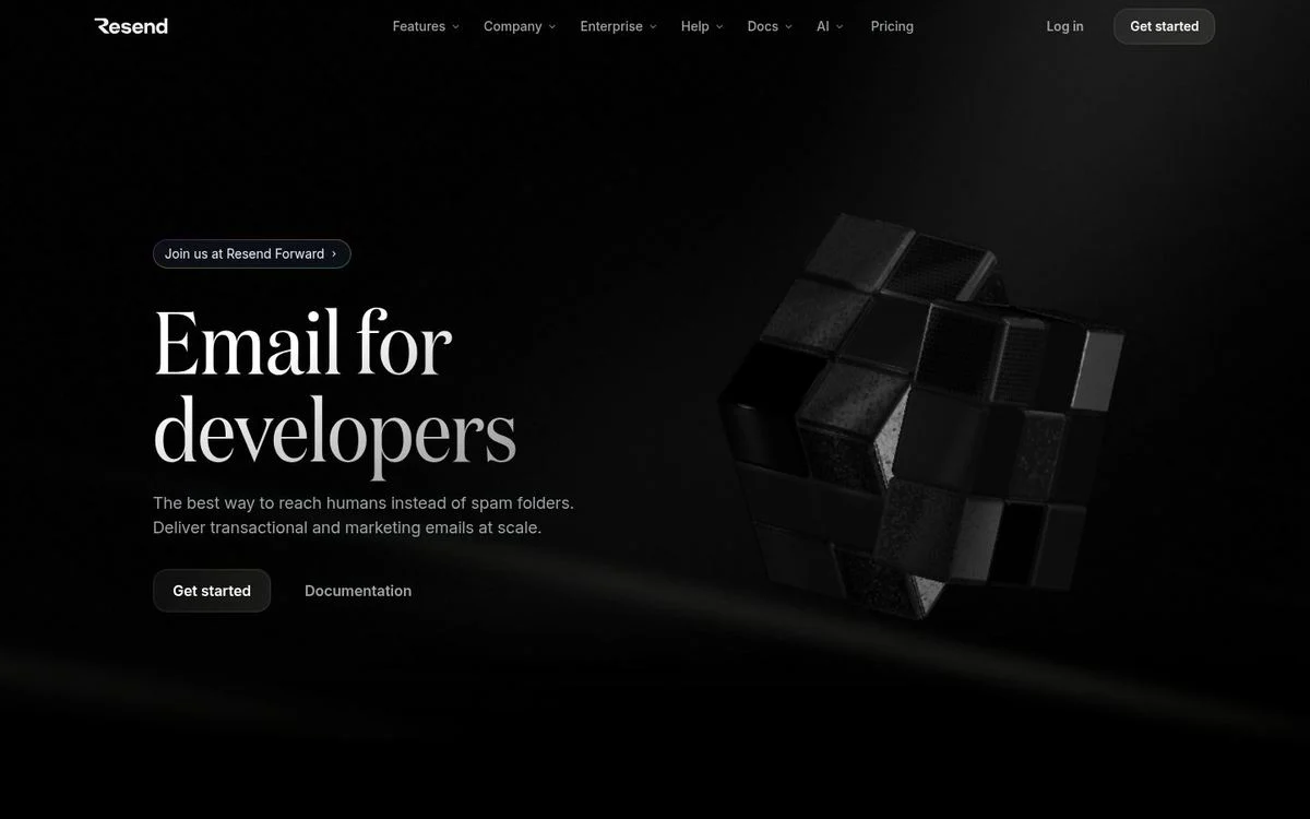 Resend homepage