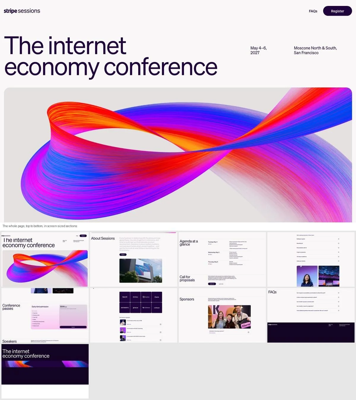 Stripe Sessions one-page website