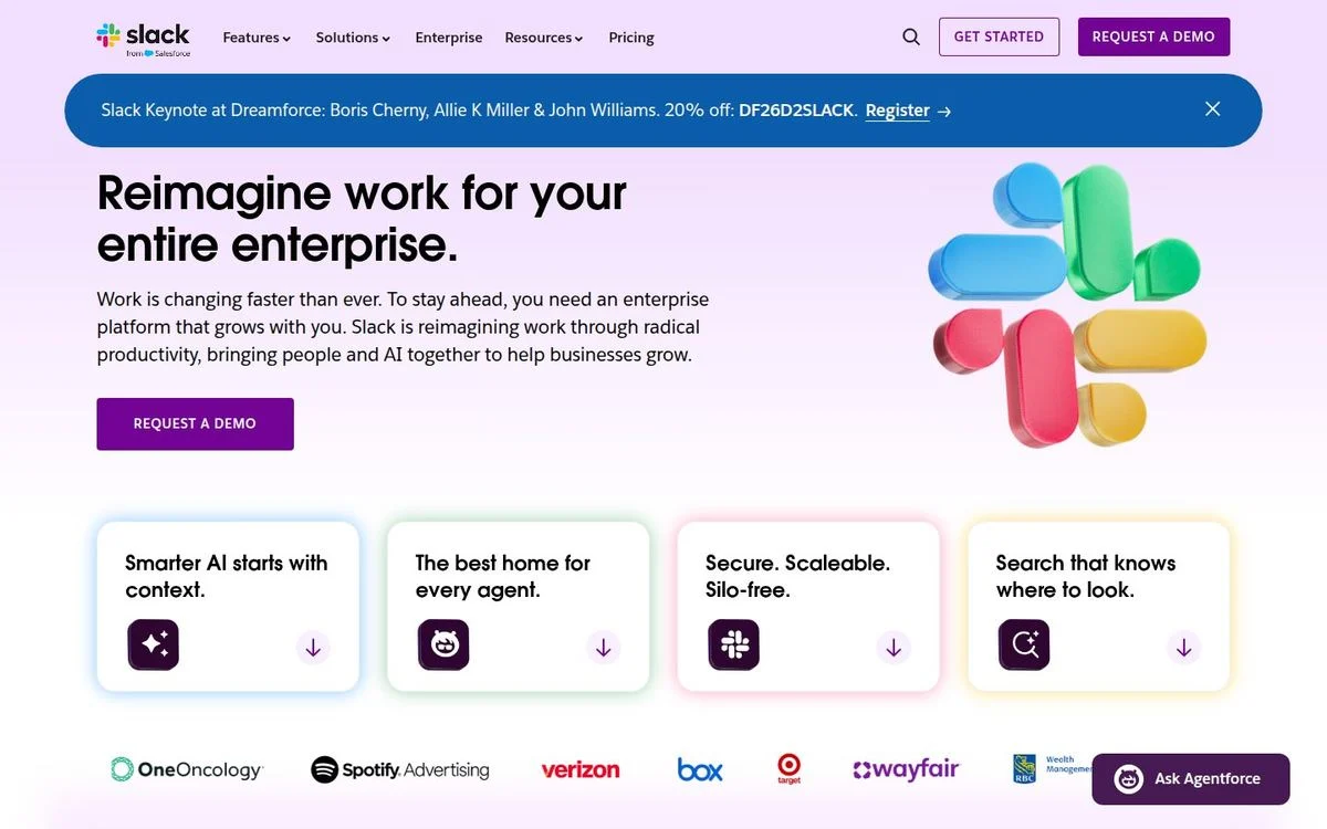 Slack Enterprise landing page