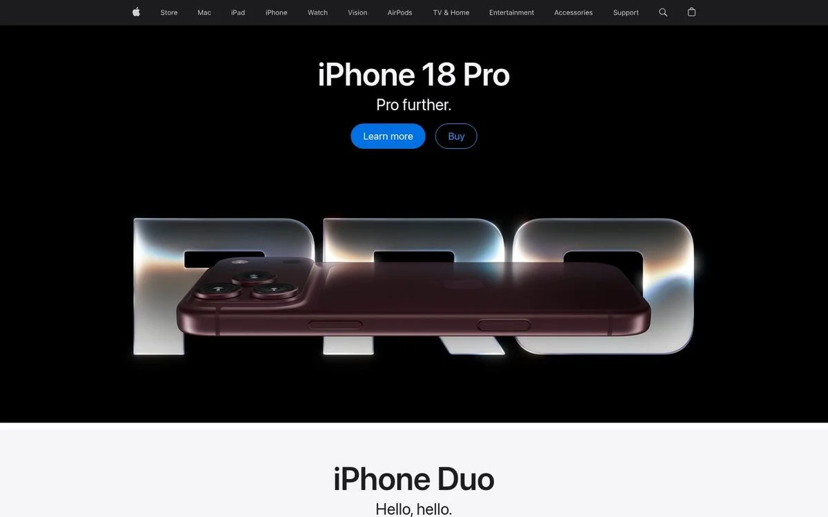 Apple homepage