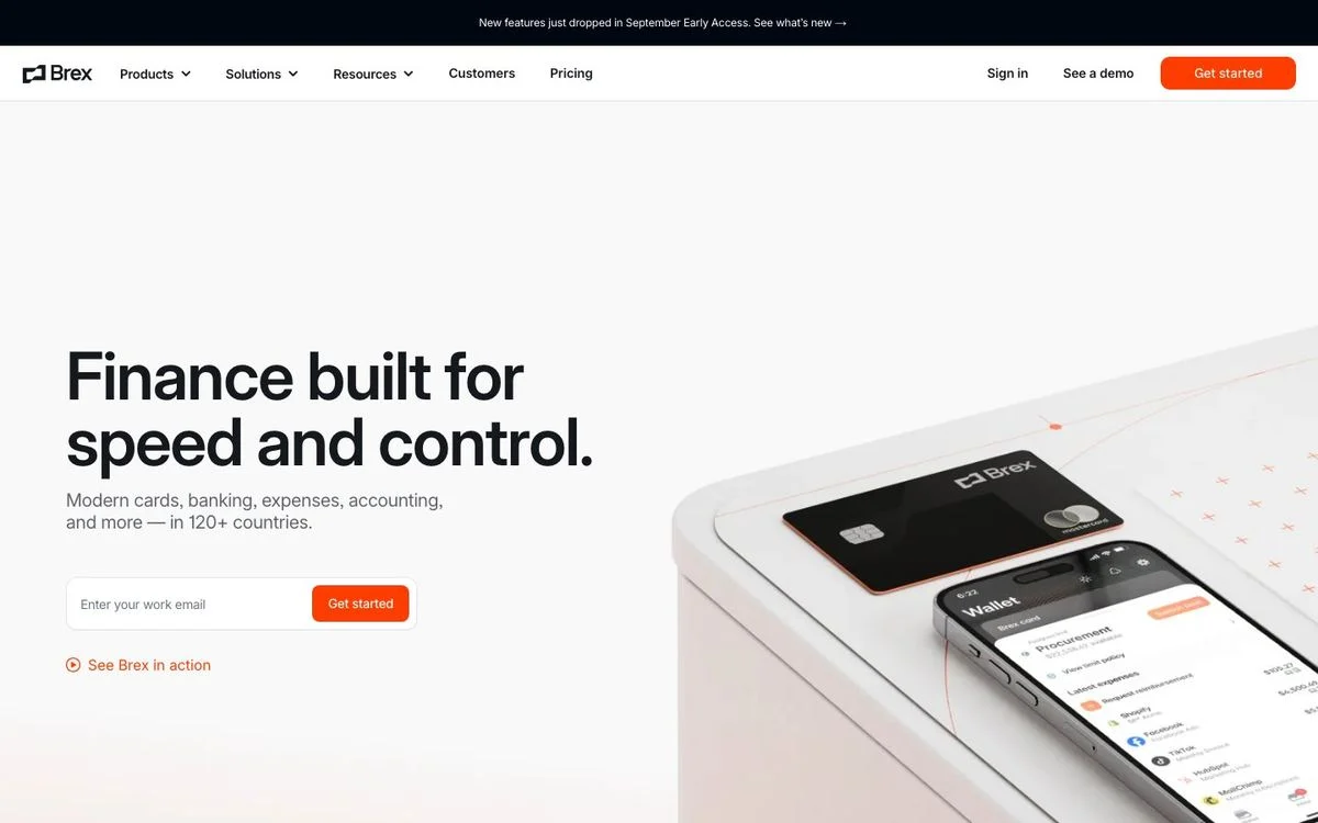 Brex homepage