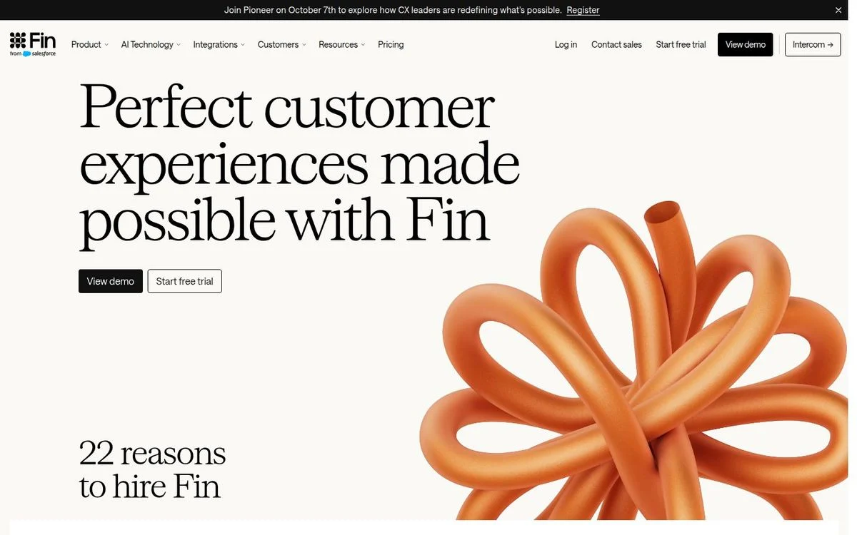 Fin landing page