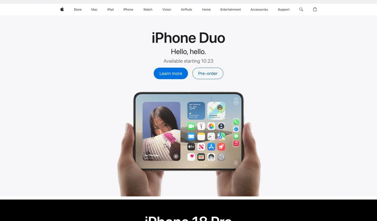 Apple hero section
