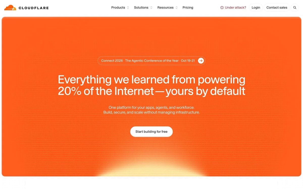 Cloudflare hero section