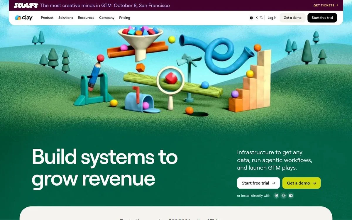 Clay landing page