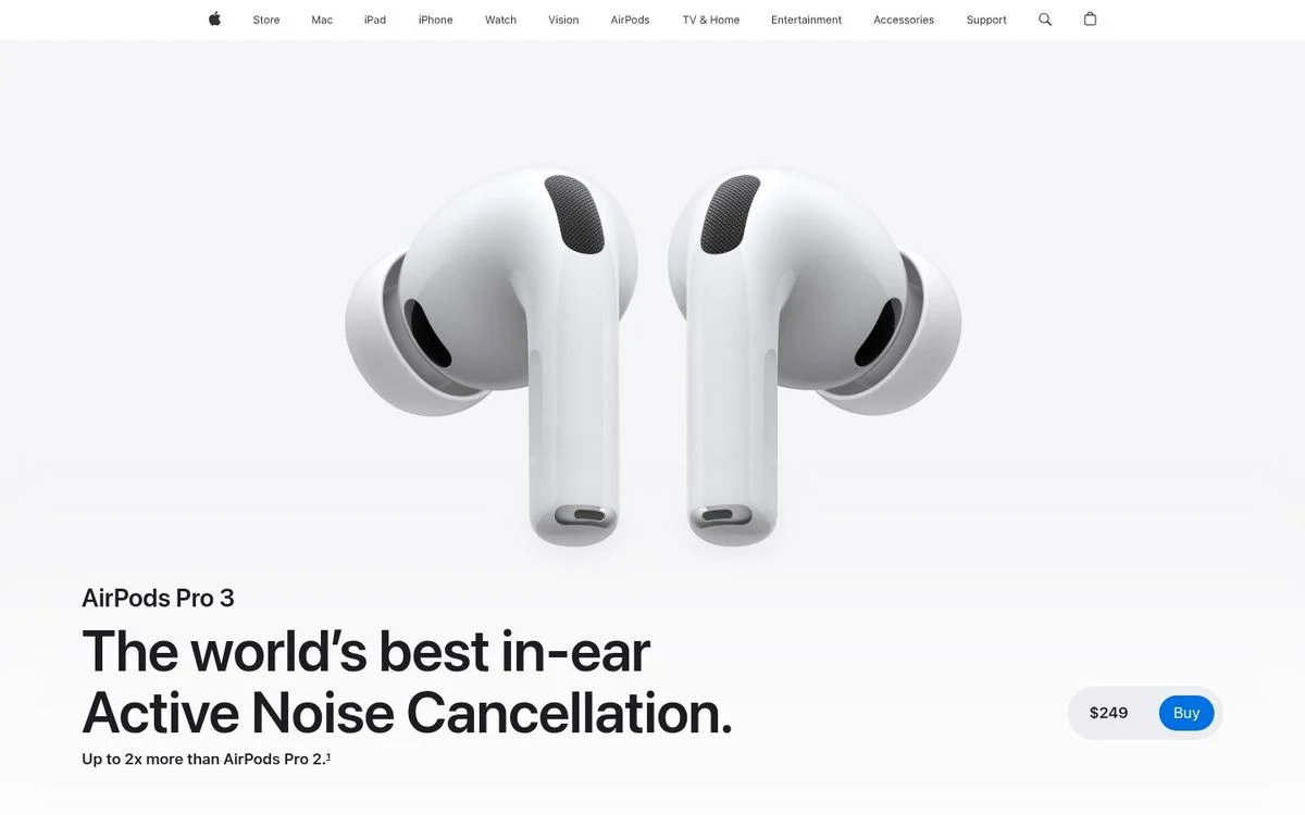 Apple AirPods Pro 3 landing page
