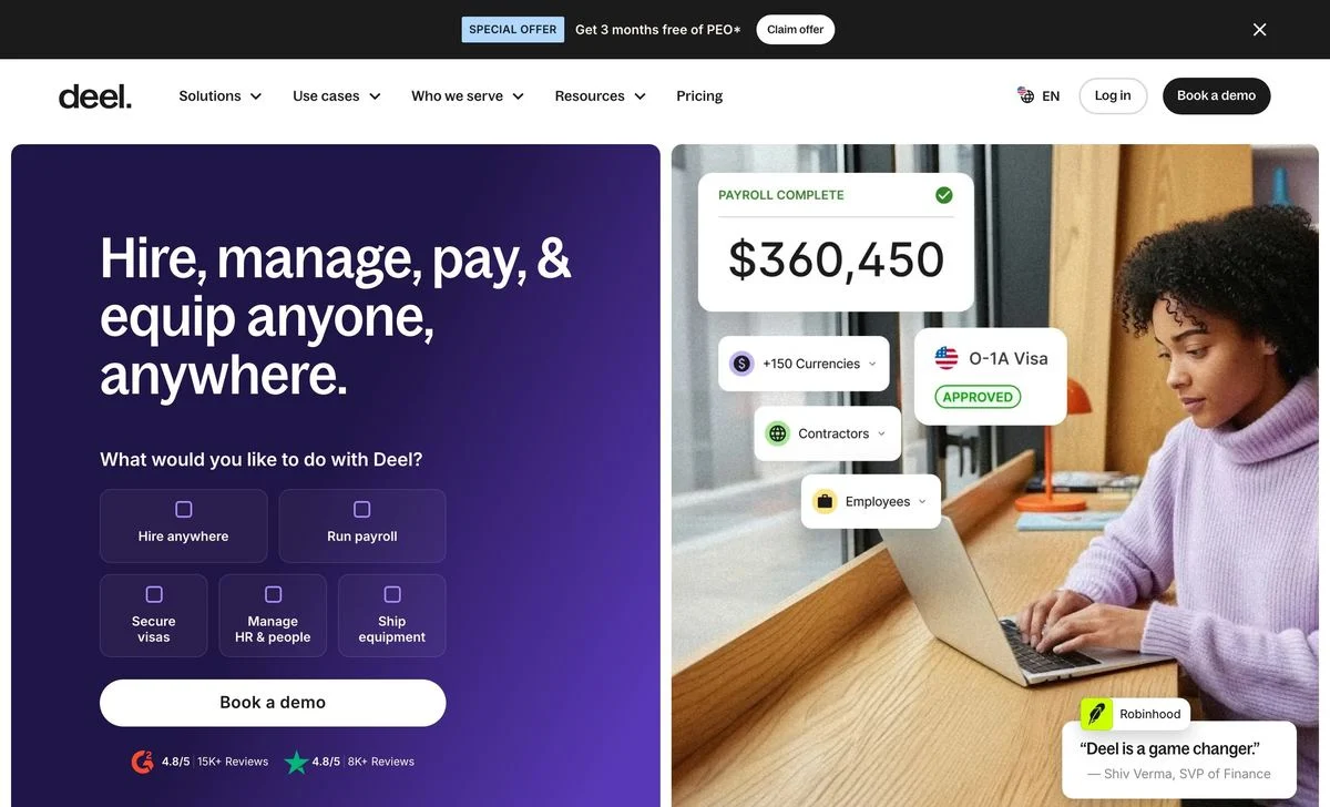 Deel homepage