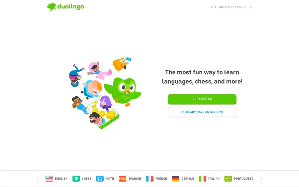 Duolingo landing page