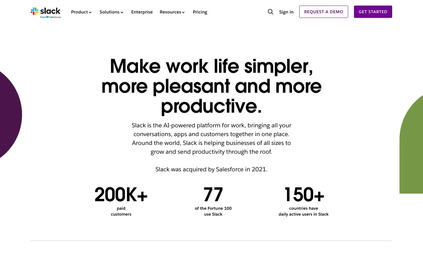 Slack About Us page