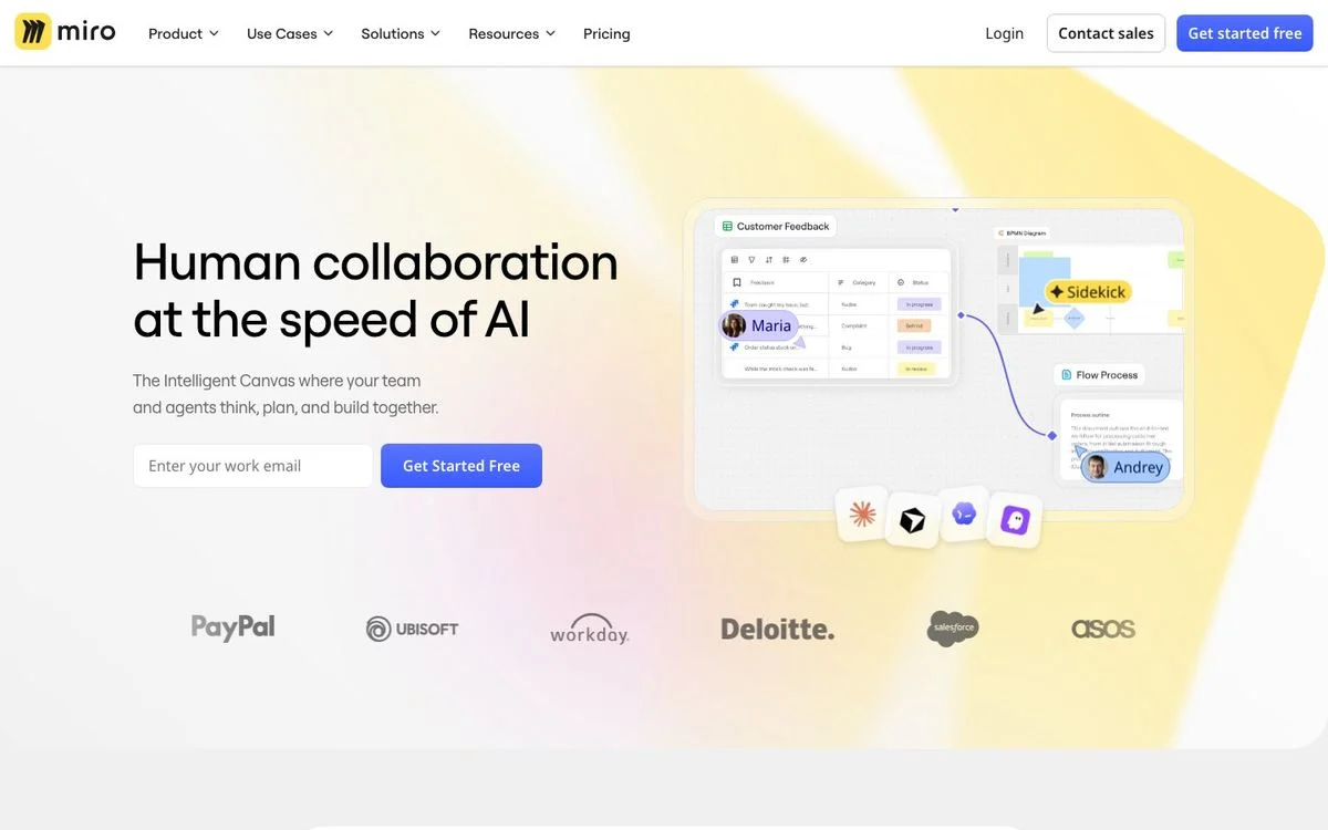 Miro homepage