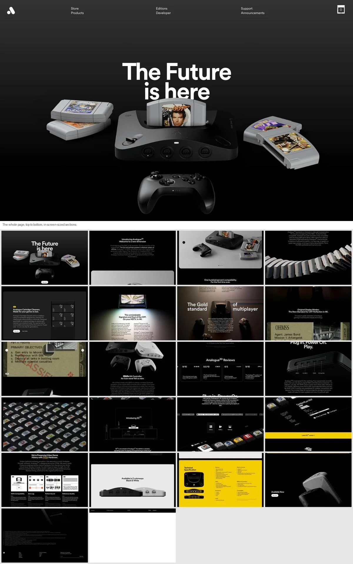 Analogue 3D one-page website
