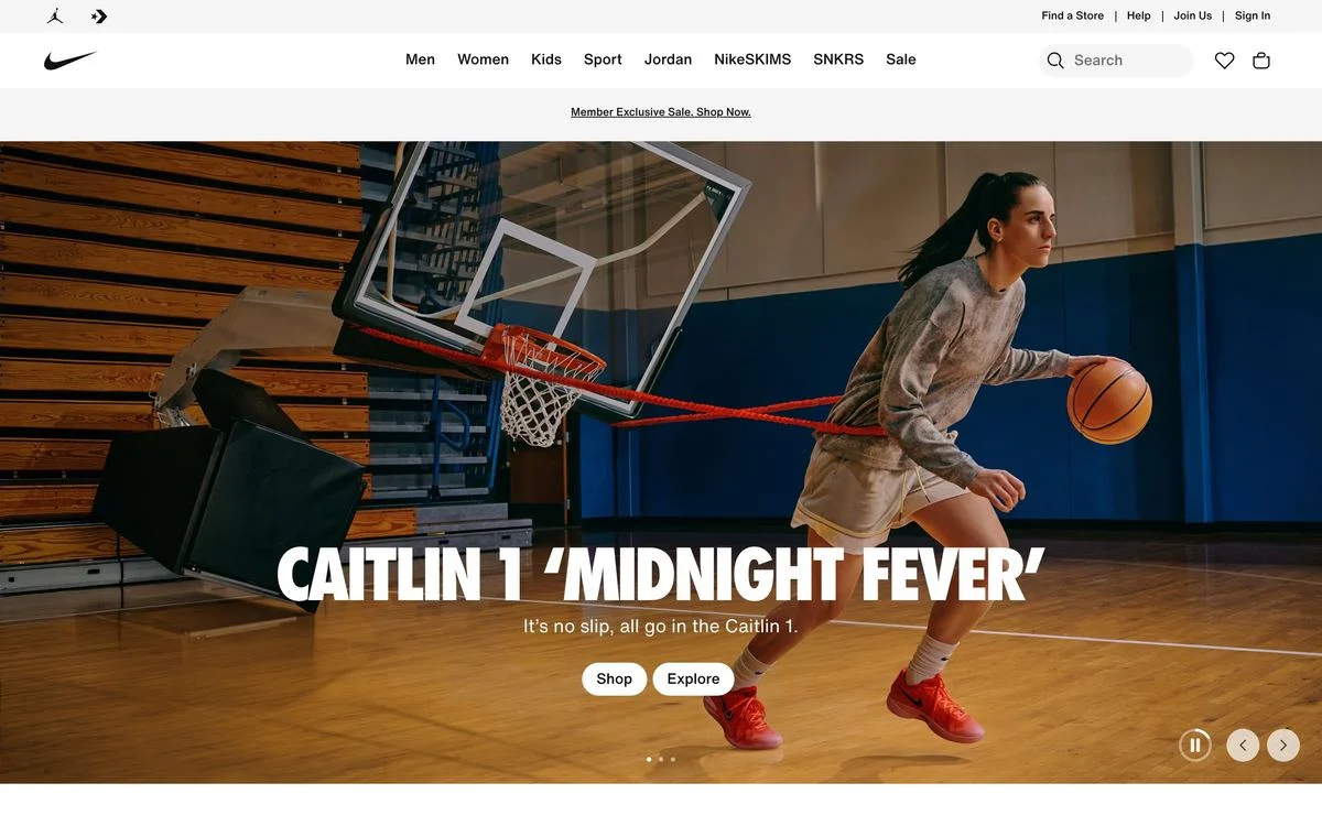 Nike hero section