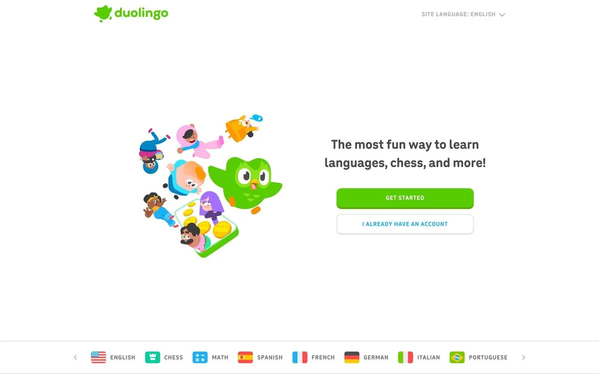 Duolingo hero section