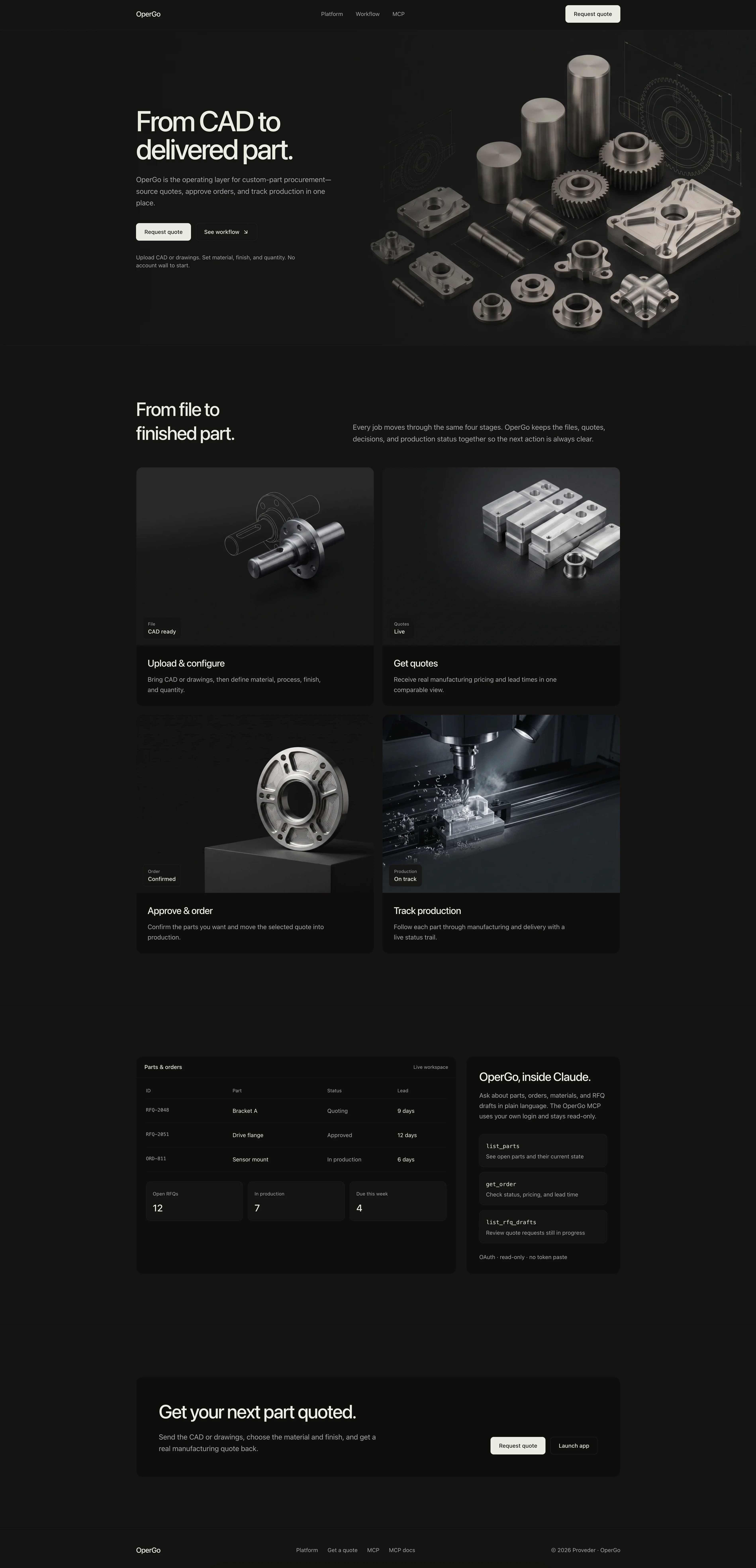 OperGo website redesign produced by GPT Sol