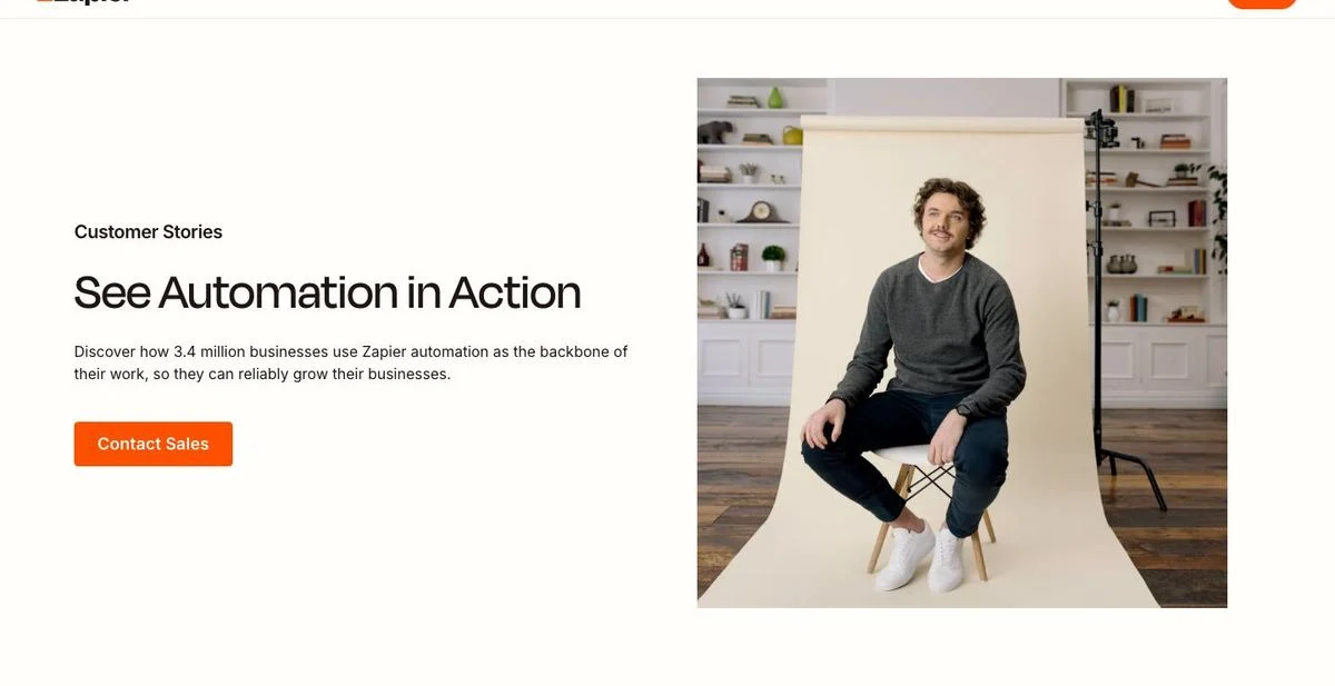 Zapier customer stories header