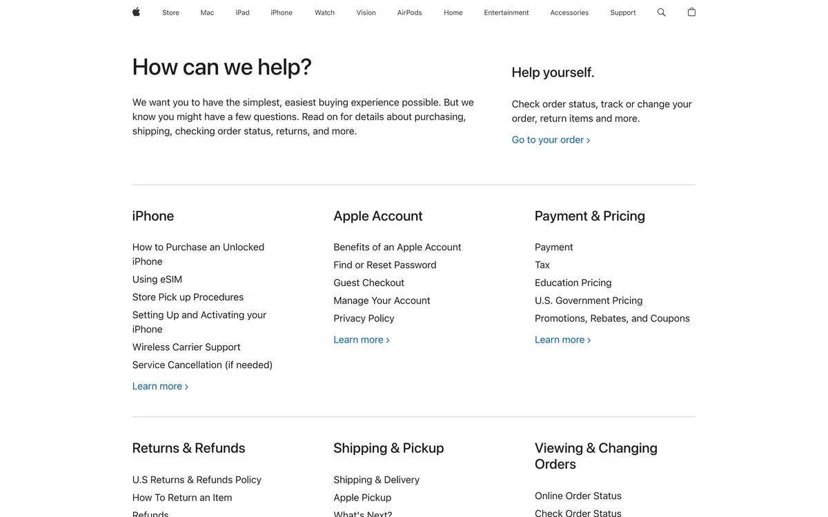 Apple shop help