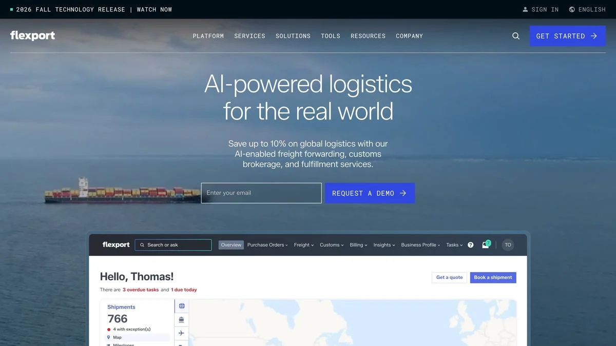 Flexport homepage
