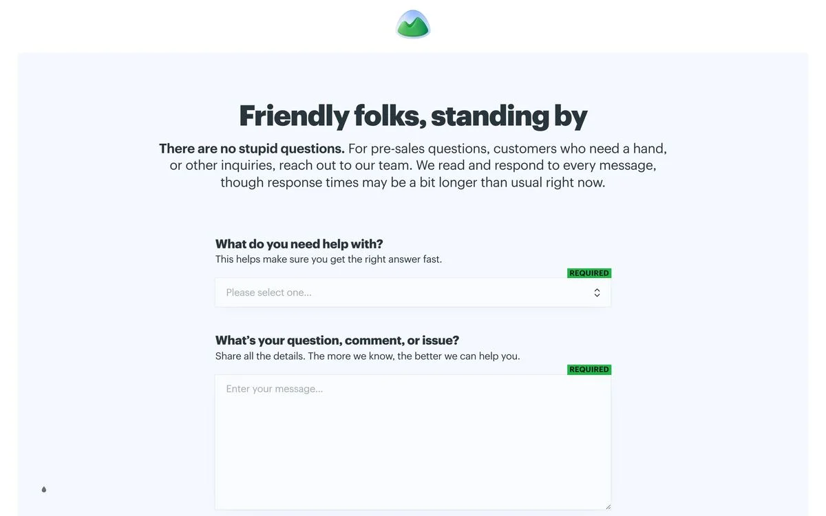 Basecamp support page