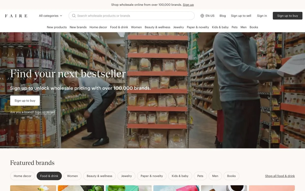 Faire homepage