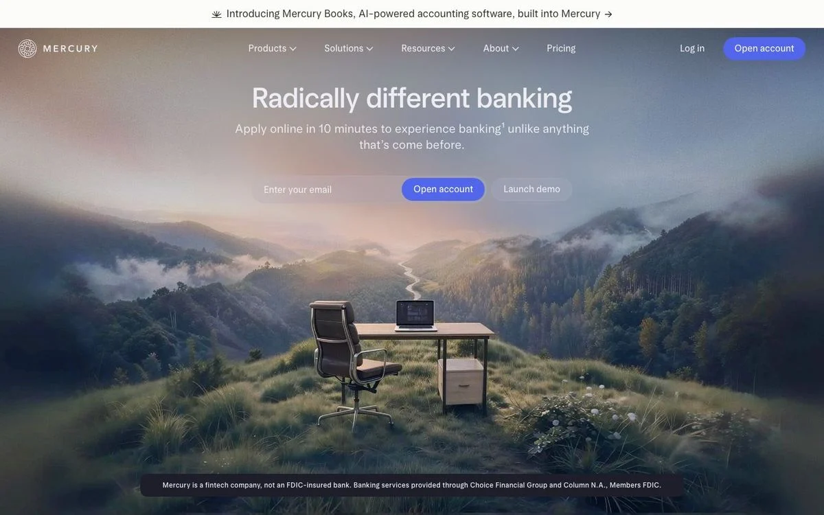 Mercury homepage layout