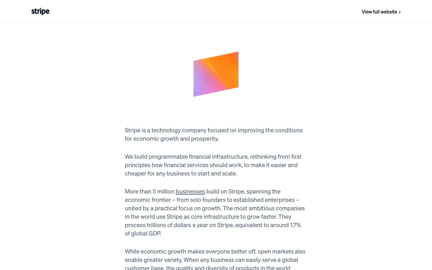 Stripe About page