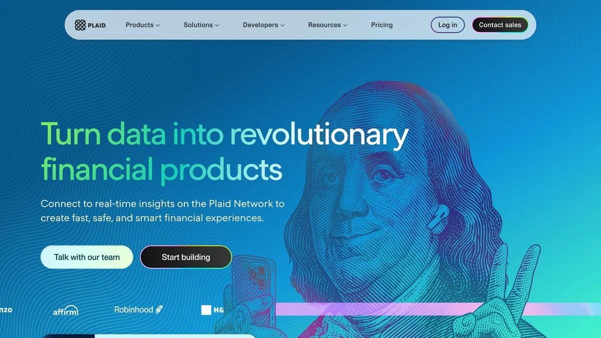 Plaid homepage