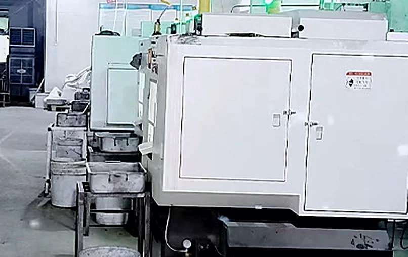 CNC lathes lined up on the production floor
