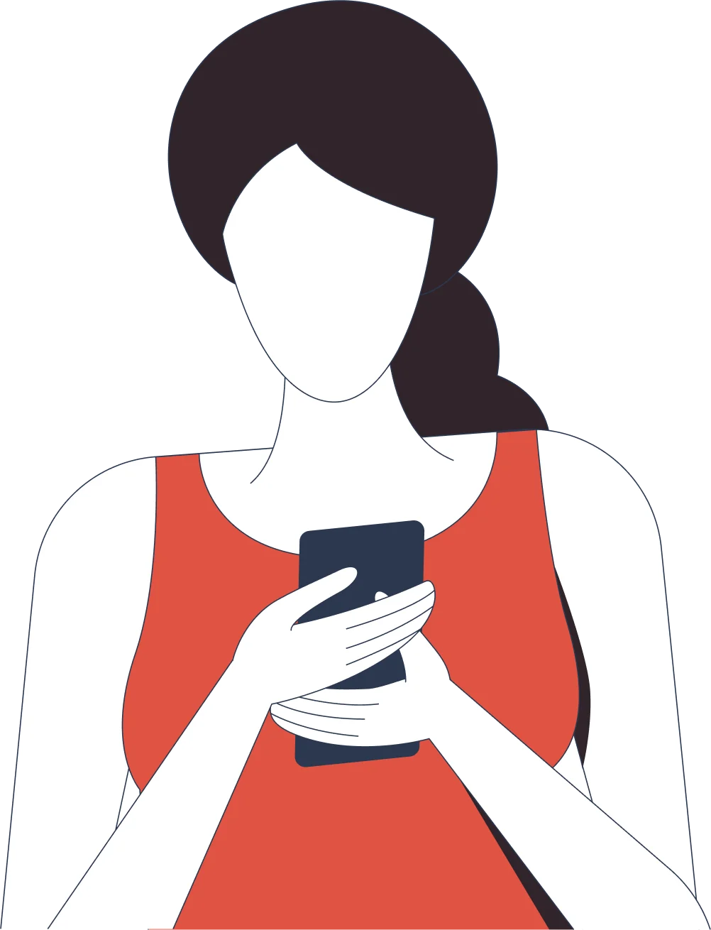 Illustration of a woman holding a smartphone
