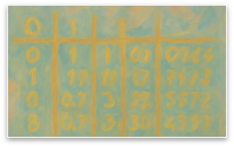 Score API product artwork, painted yellow numbers on a pale green grid