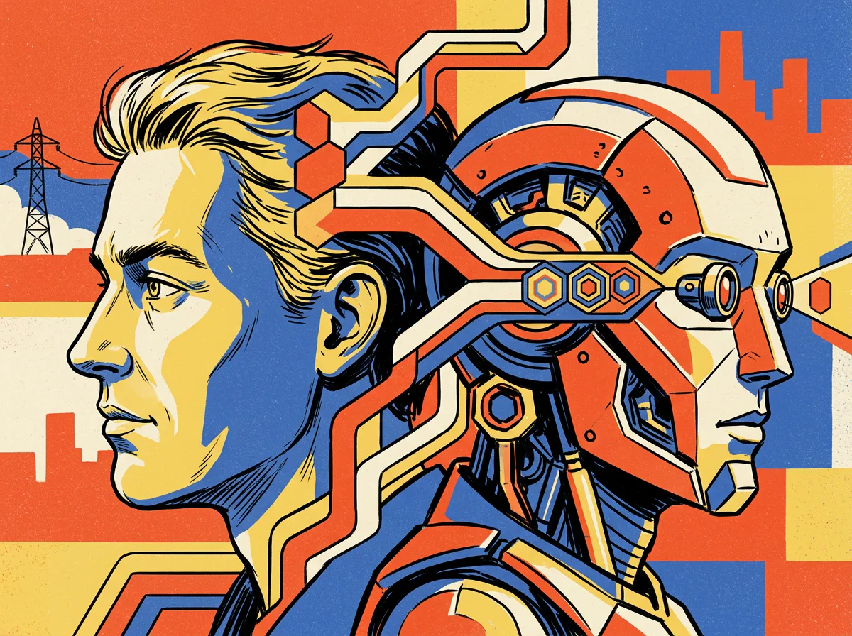 Human cognition and robotic behavior connected in an illustrated system