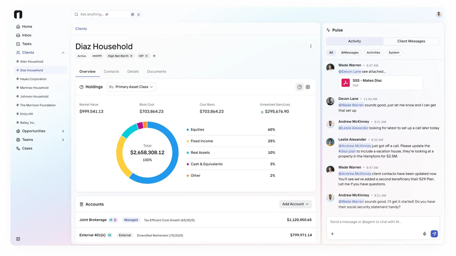 What is data reconciliation in wealth management?