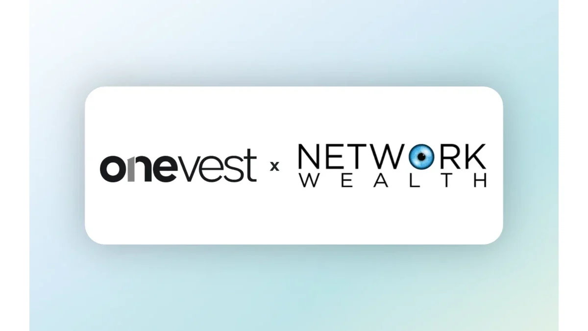 OneVest and Network Wealth logos announcing their wealth management platform partnership.