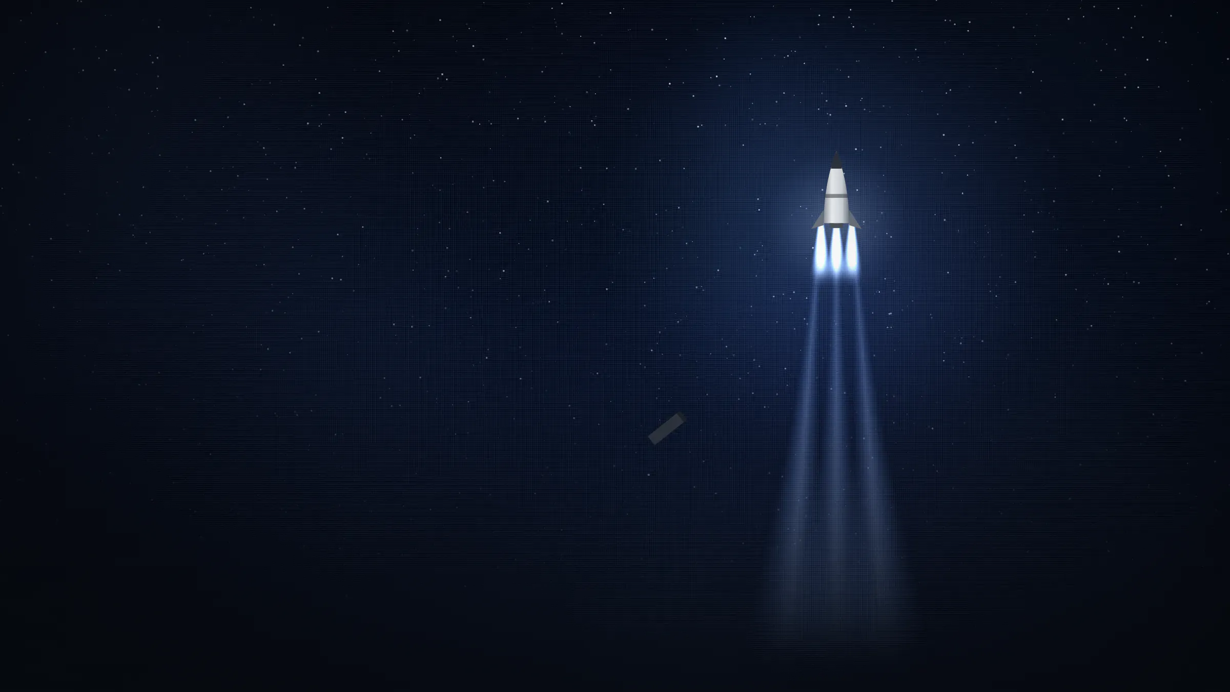Rocket ascending through a dark night sky