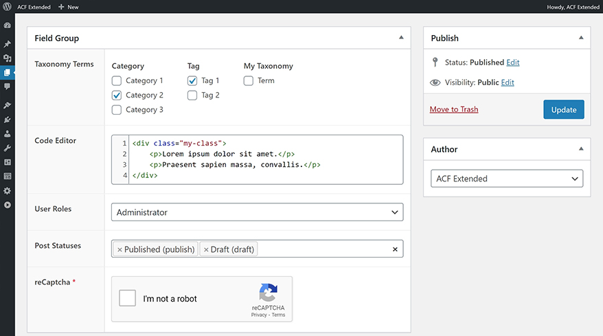 Advanced Custom Fields: Extended: Pricing, Reviews and More