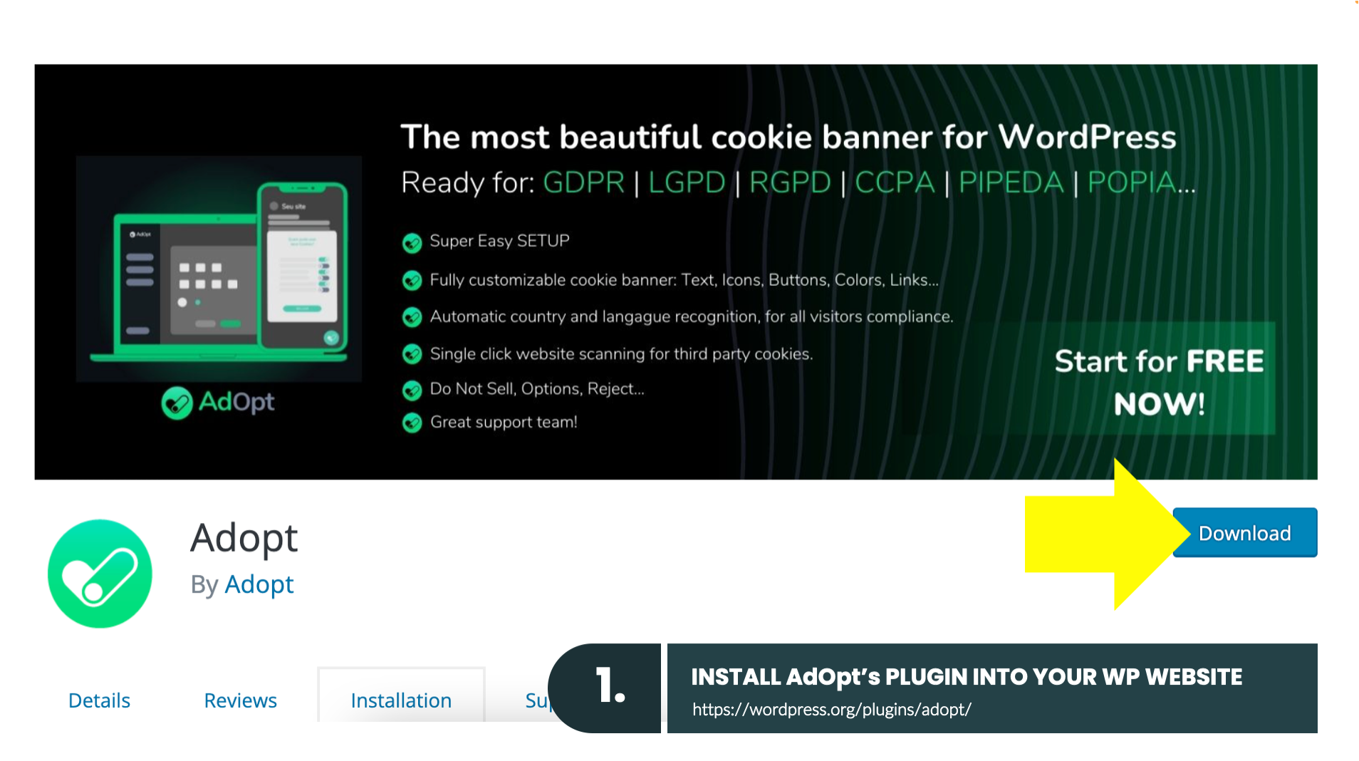 AdOpt | The most beautiful Cookie Banner for GDPR, LGPD, CCPA, PIPEDA and POPIA.