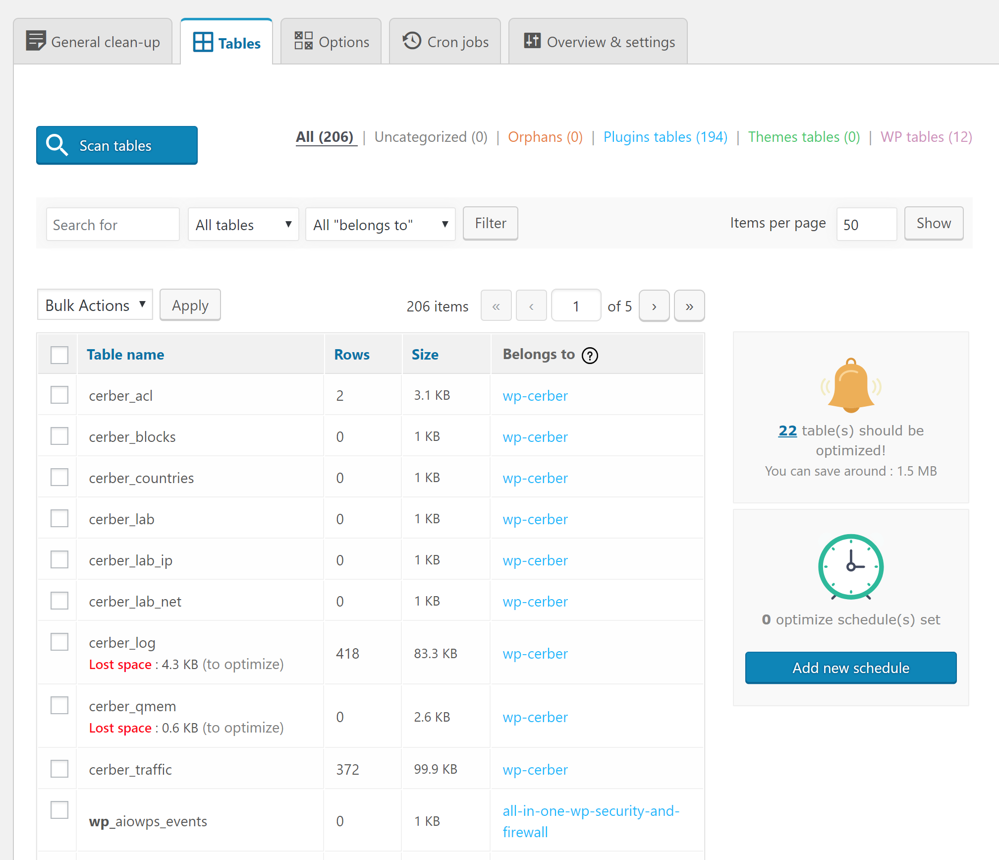Advanced Database Cleaner
