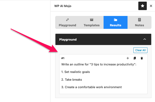 AI Mojo – ChatGPT / GPT-3 Playground for WordPress